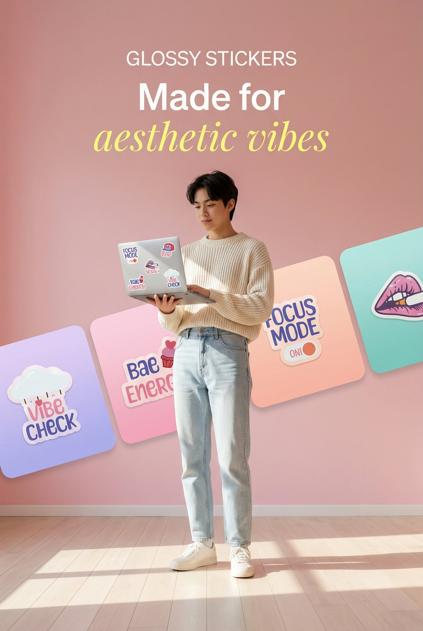 Work Productivity Glossy Stickers | Gen Z Planner, Laptop Decor
