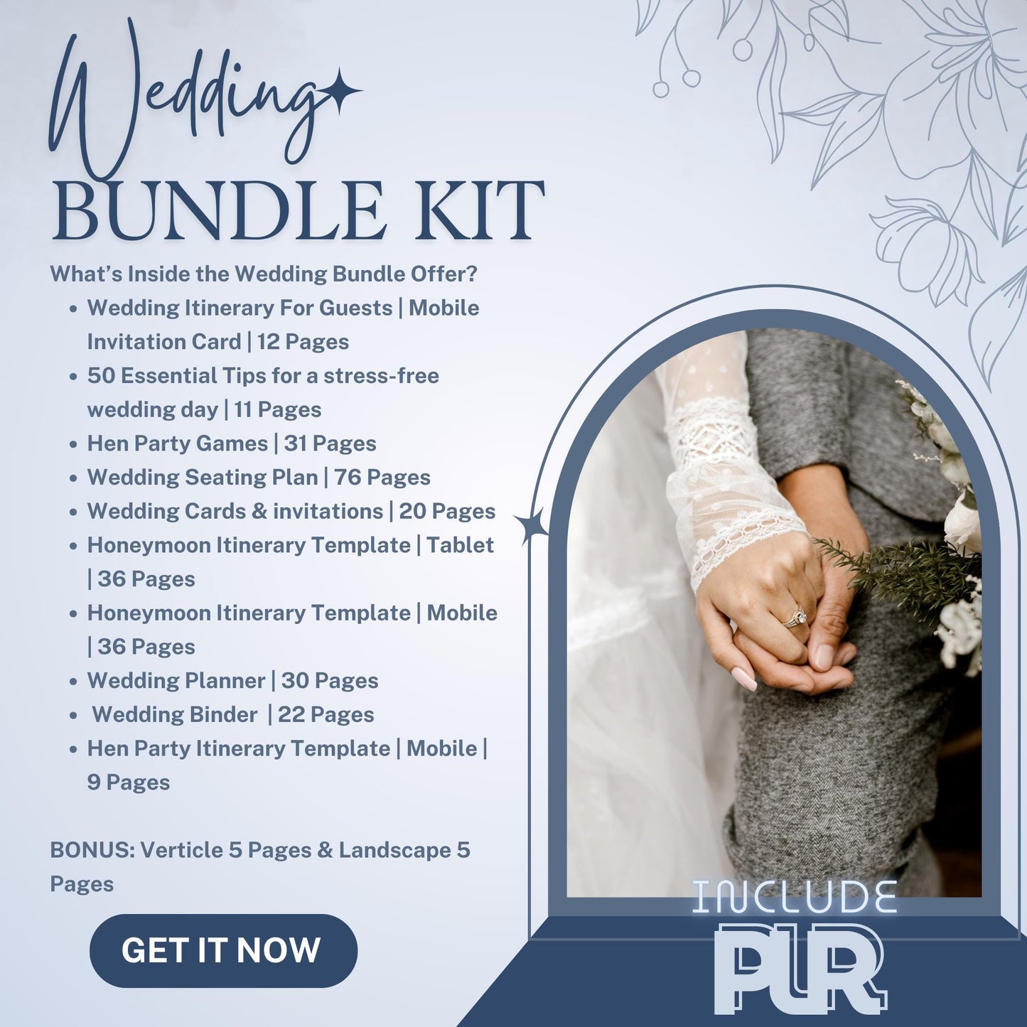 The Ultimate Wedding Bundle Kit: Canva Templates All-in-one Wedding Bundle with PLR | 300+ Pages Resell Rights | Planner Itinerary