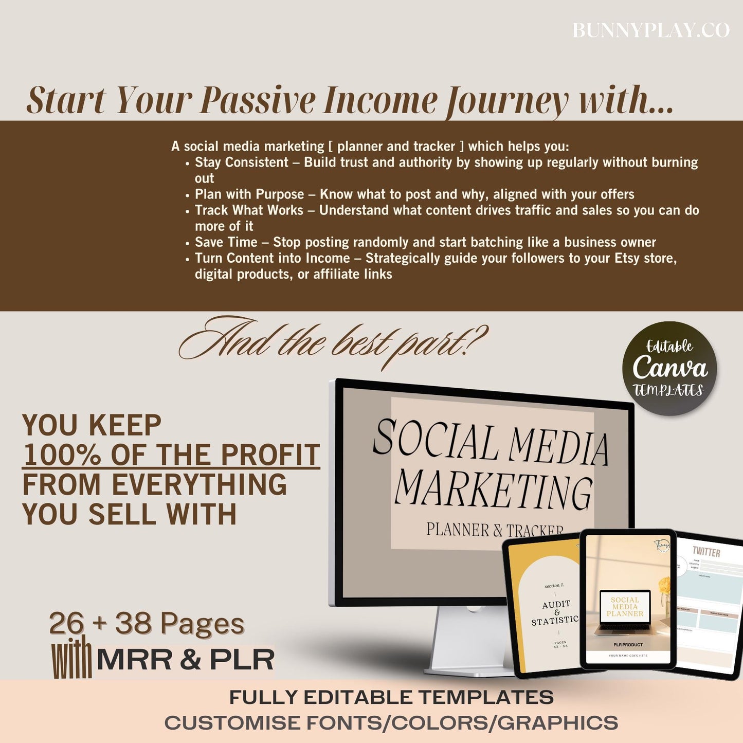 Start Earning Online Passive Income Guide Book inclusive of Social Media Marketing Planner Tracker & Mastering in Tiktok Etsy Pinterest