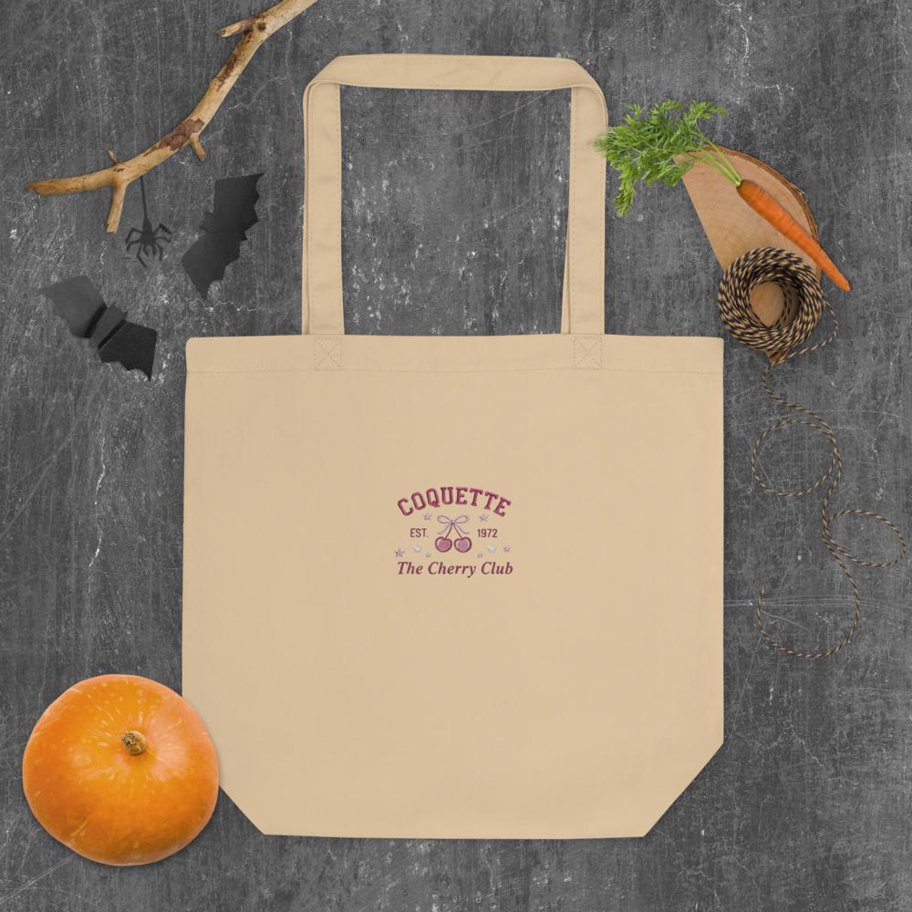 Coquette Cherry Club Organic Cotton Tote Bag