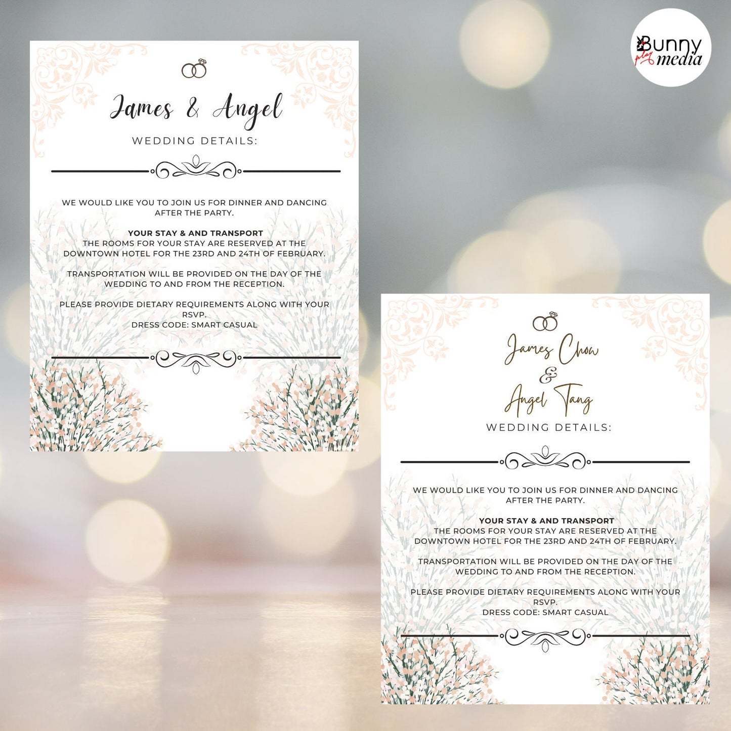 Royal Style Wedding Invitation Card, Wildflower Wedding Invitation Template, Printable Wedding Invitation, Digital Downloads [Customization]