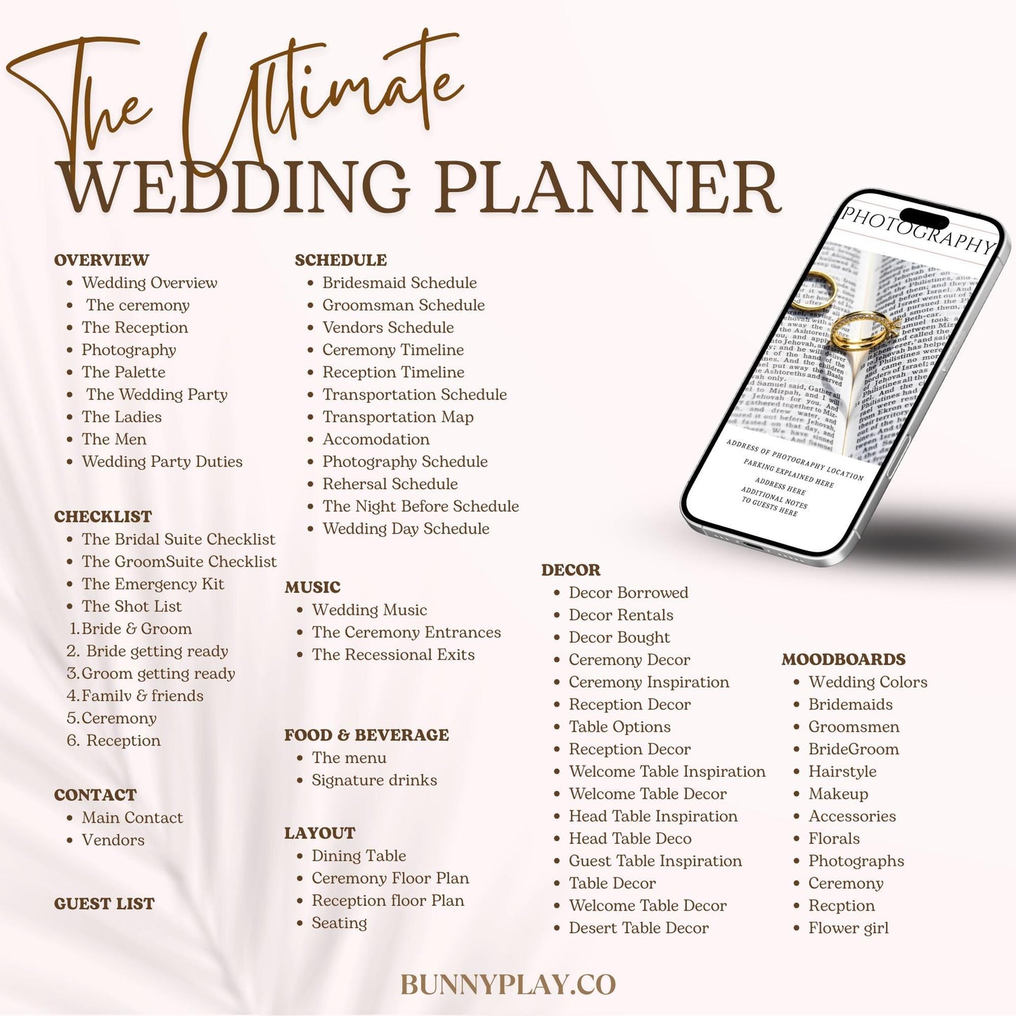 The Ultimate Wedding Planner: 310 Pages with Editable Canva Resell Rights | Commercial & Personal Use | PLR with 100% Profits