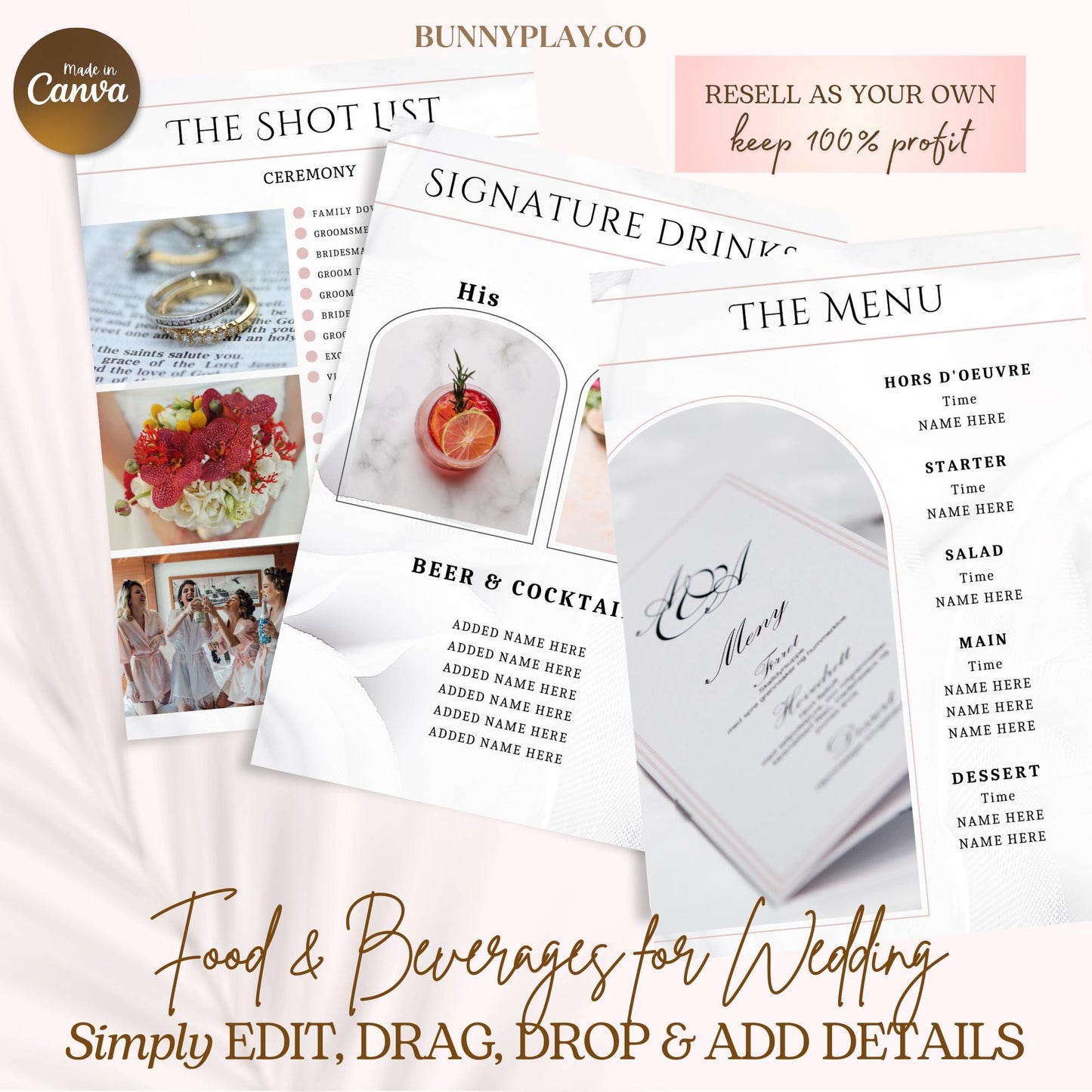 The Ultimate Wedding Planner: 310 Pages with Editable Canva Resell Rights | Commercial & Personal Use | PLR with 100% Profits