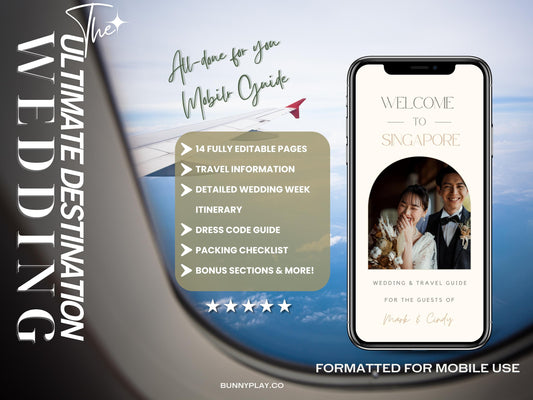 The Ultimate Destination Wedding Mobile Guide | Travel Wedding Itinerary Template | Resort & Out-of-Town Wedding Planner | Timeline PDF