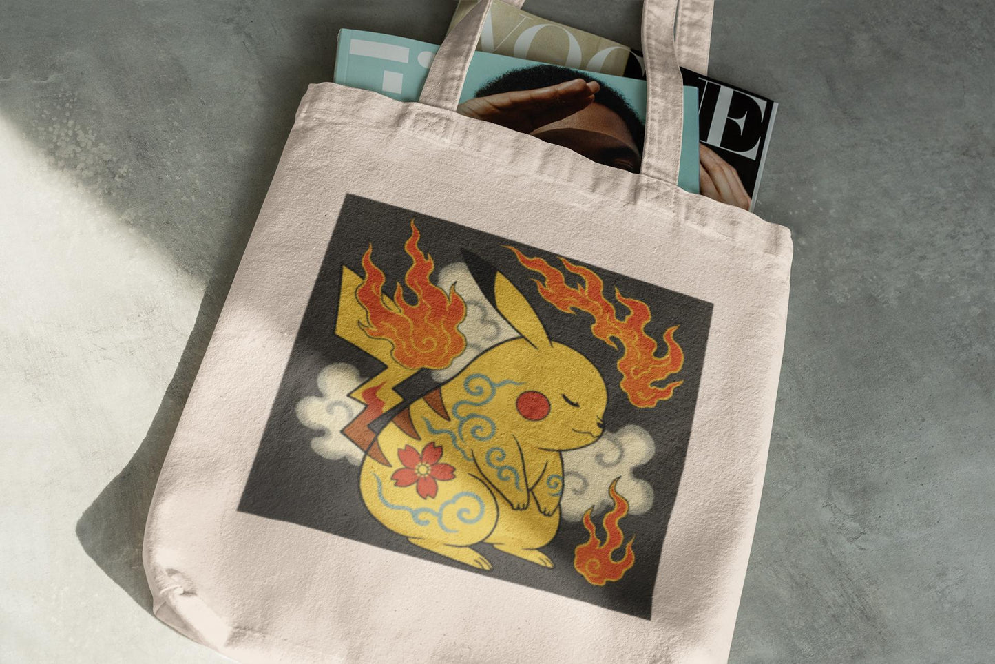 Anime Canvas Tote Bag: Japanese Art, Organic Cotton Shopping Bag