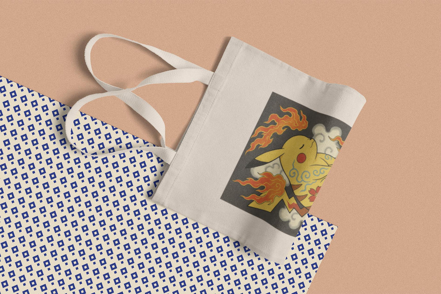 Anime Canvas Tote Bag: Japanese Art, Organic Cotton Shopping Bag