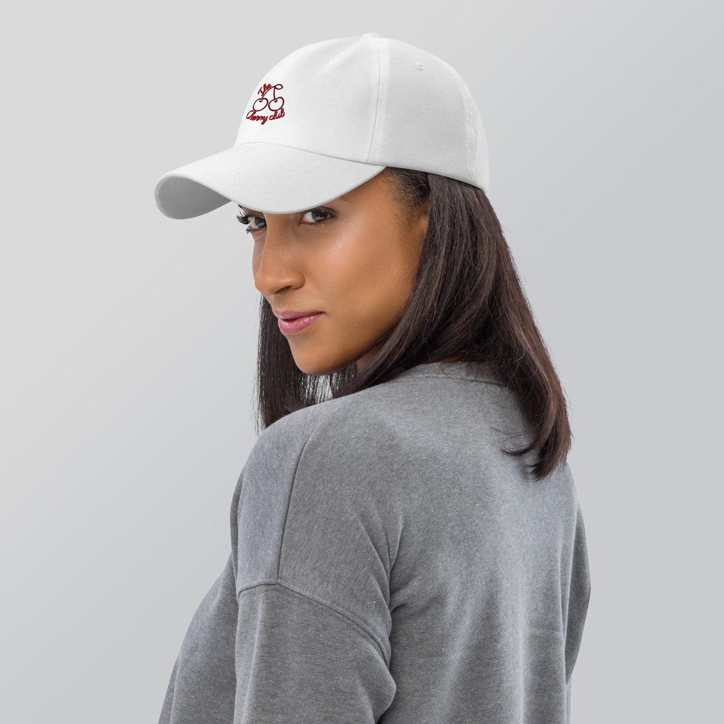 The Cherry Club Dad Hat – Aesthetic Embroidered Cap for Gen Z & Millennials | Adjustable Streetwear Hat | Cute Cherrycore Gift 2025