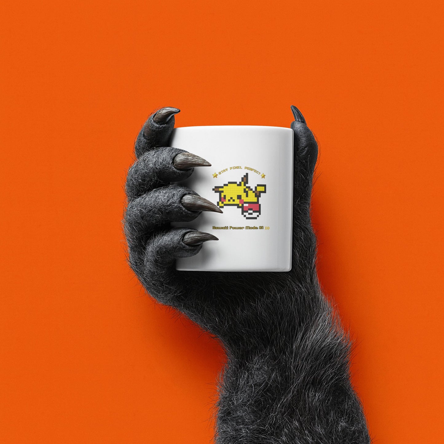Pixel Pikachu Coffee Mug – Retro 90s Gamer Gift