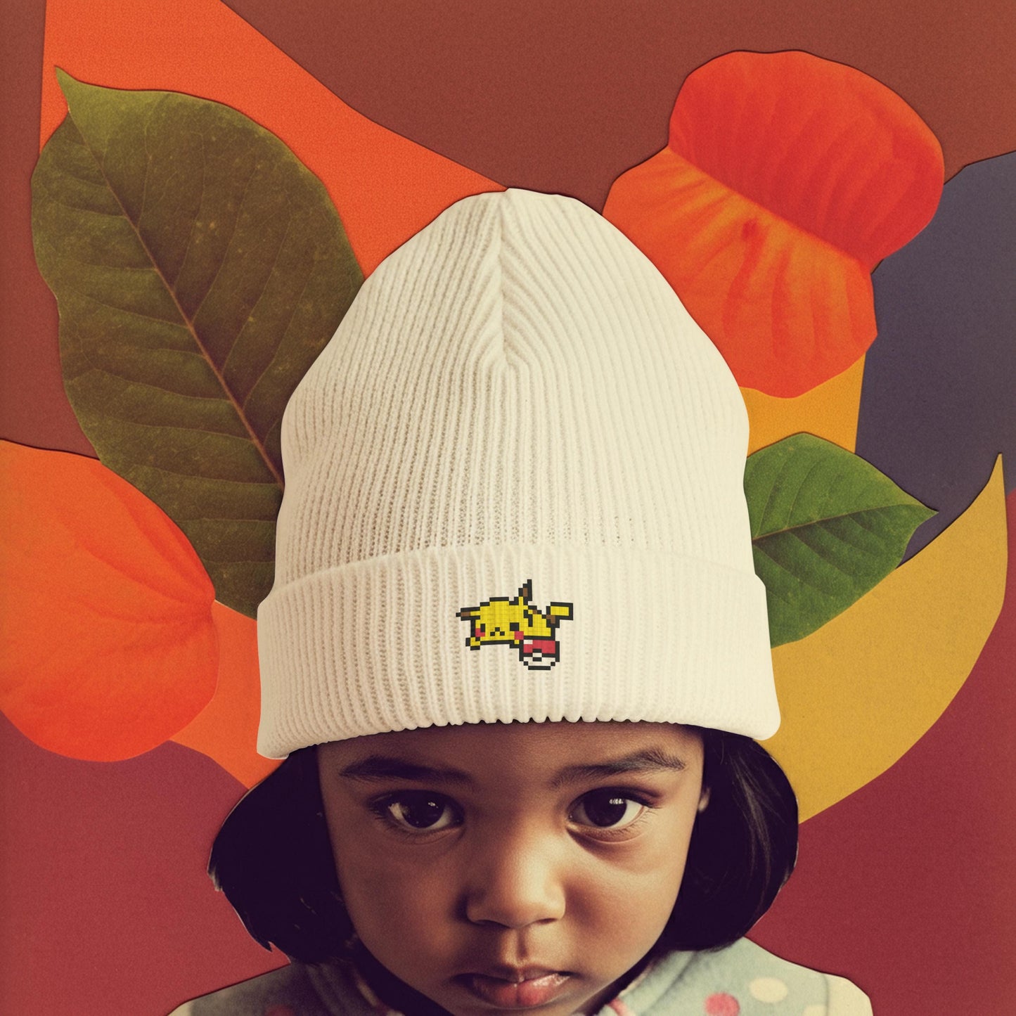 Embroidered Cuffed Beanie: Snug Turbo Acrylic Winter Hat