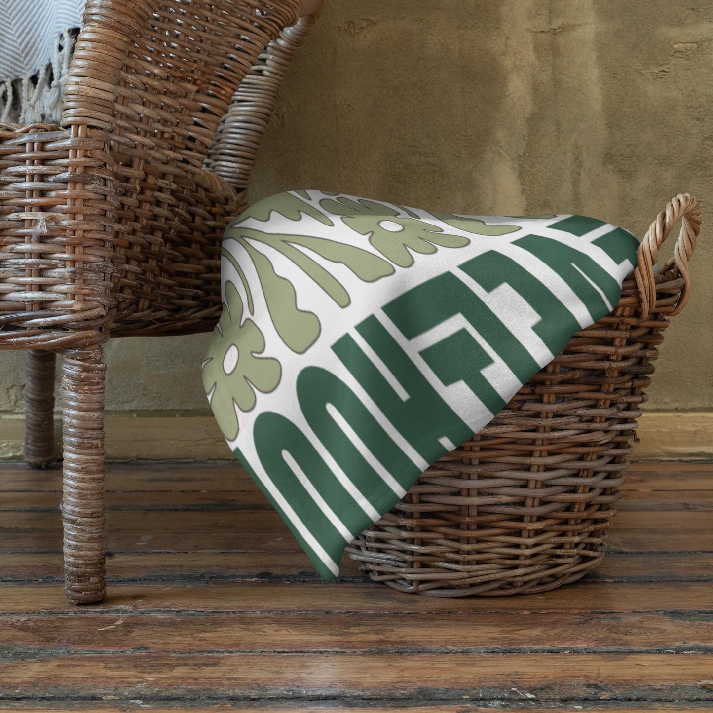 Floral Throw Blanket | Pastel Pink & Green Boho Decor