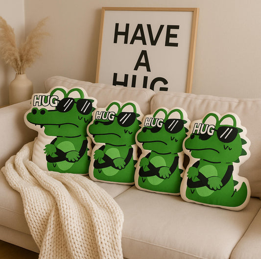 Cartoon Crocodile Pillow – Funny Gator Plush for Kids