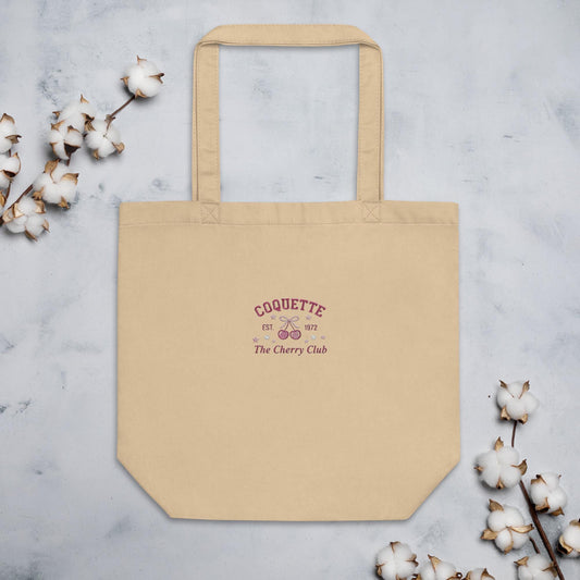 Coquette Cherry Club Organic Cotton Tote Bag