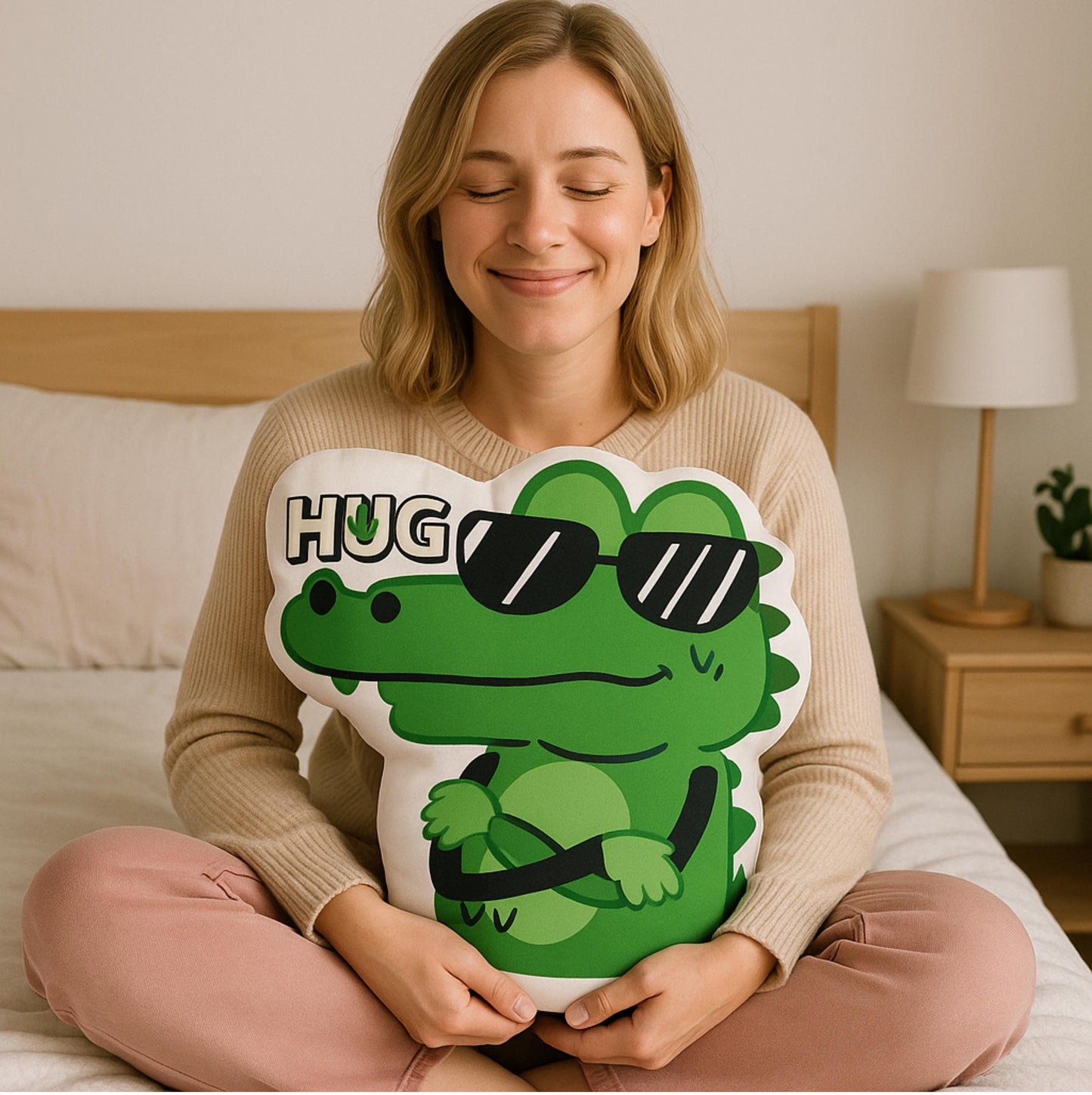Cartoon Crocodile Pillow – Funny Gator Plush for Kids