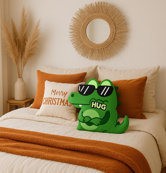 Cartoon Crocodile Pillow – Funny Gator Plush for Kids