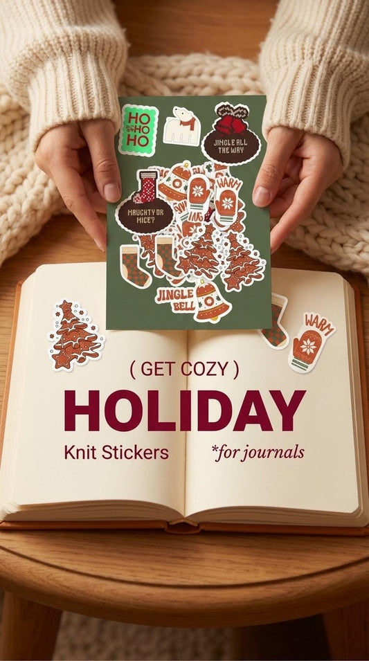 Christmas Knit Sticker Sheet (Holiday Stickers for Journals & Planners)