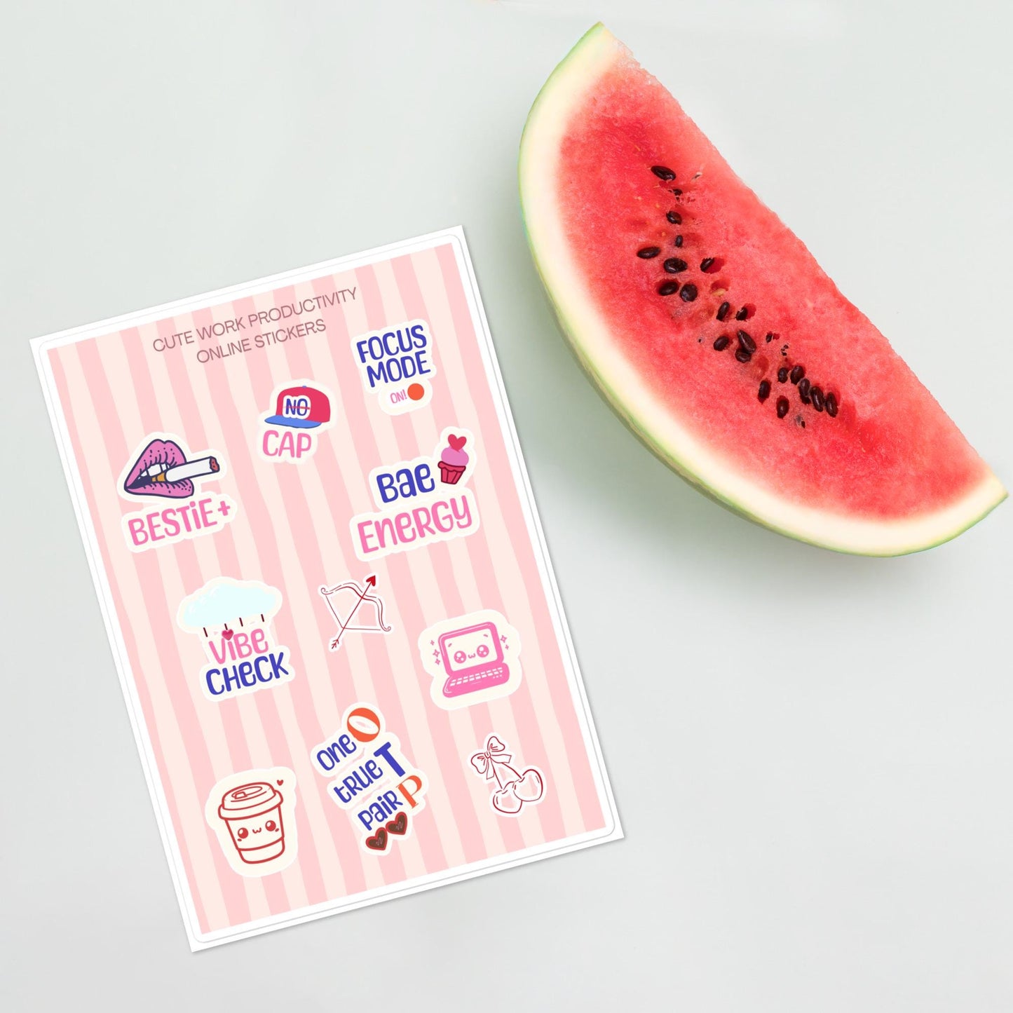 Work Productivity Glossy Stickers | Gen Z Planner, Laptop Decor