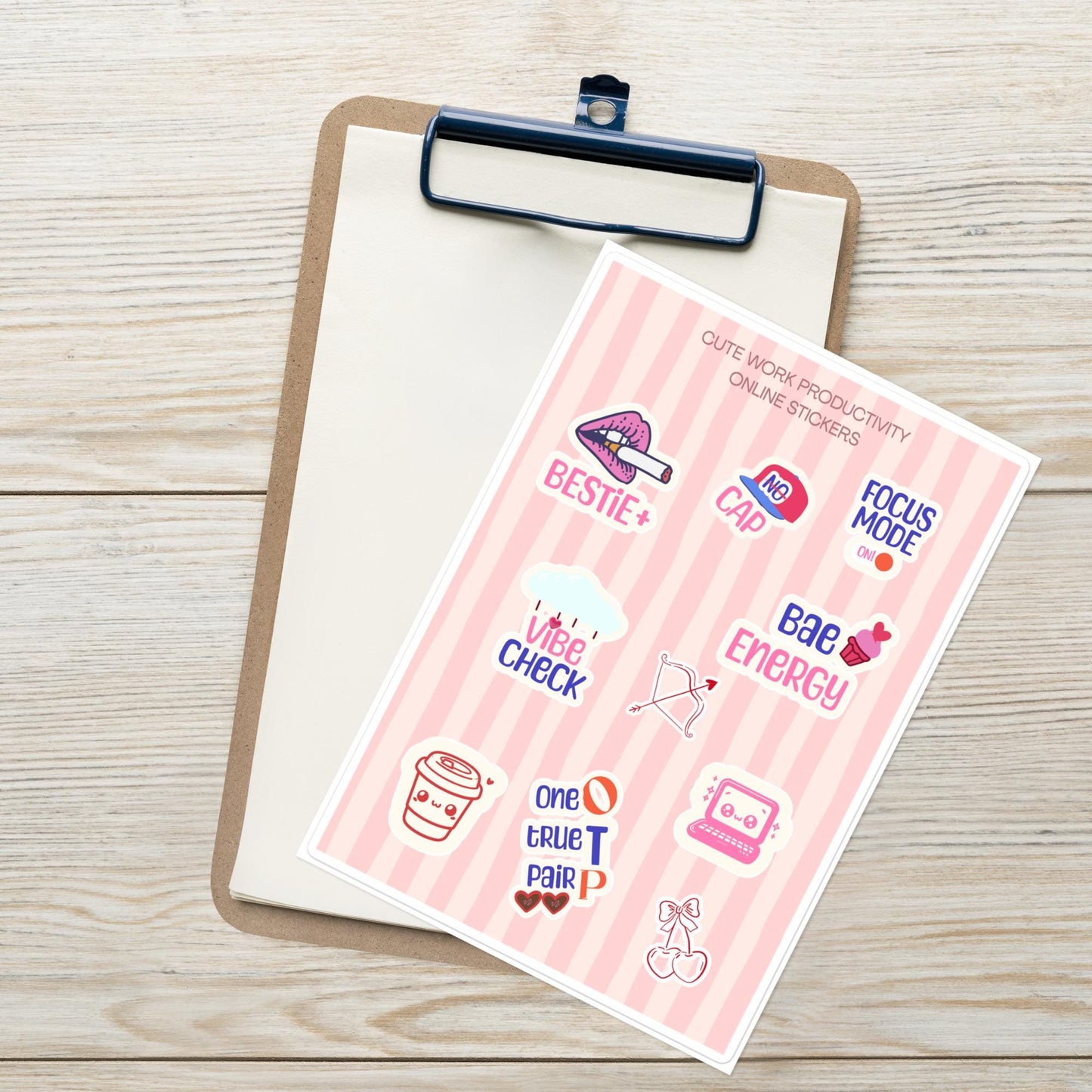 Work Productivity Glossy Stickers | Gen Z Planner, Laptop Decor