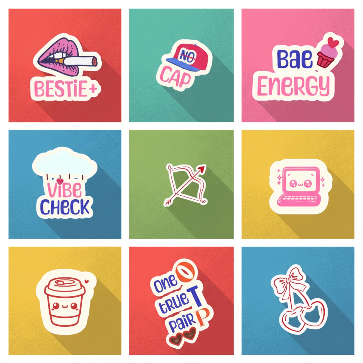 Work Productivity Glossy Stickers | Gen Z Planner, Laptop Decor