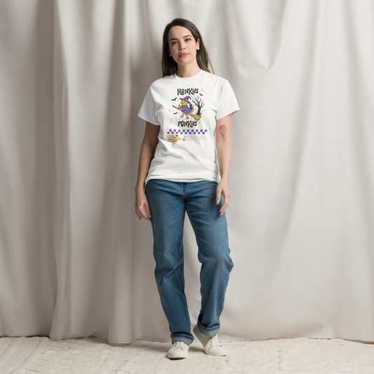 Honkus Ponkus Halloween T-Shirt – Witchy Goose Classic Unisex Tee | The Pumpkin Press Studio 2025 | Cozy Spookycore Shirt for Fall Lovers